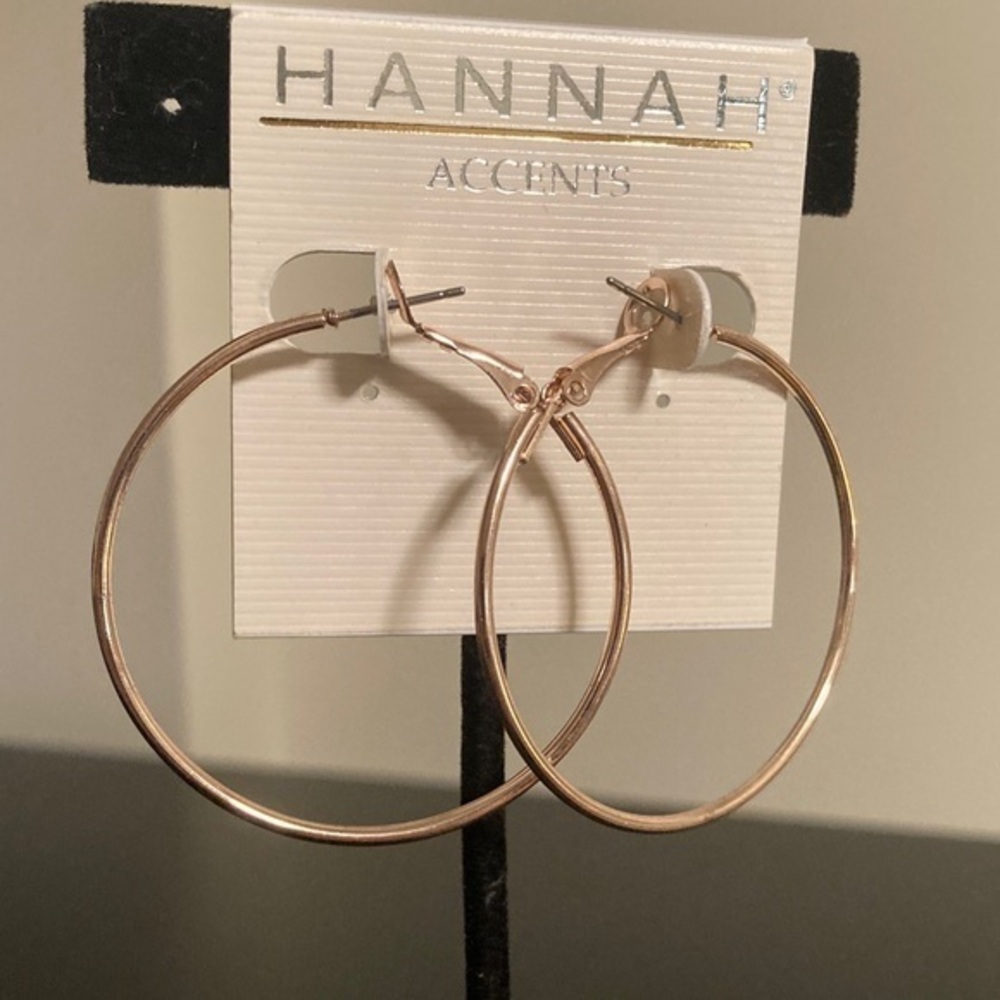 Hannah Accents Pinkish Gold Hoop Earrings